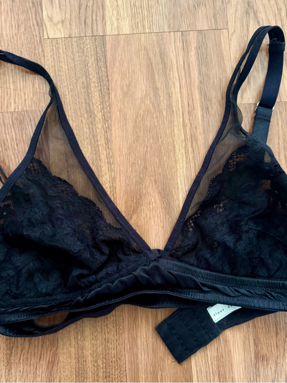 Fleur du Mal Black Lace Mesh Bralette